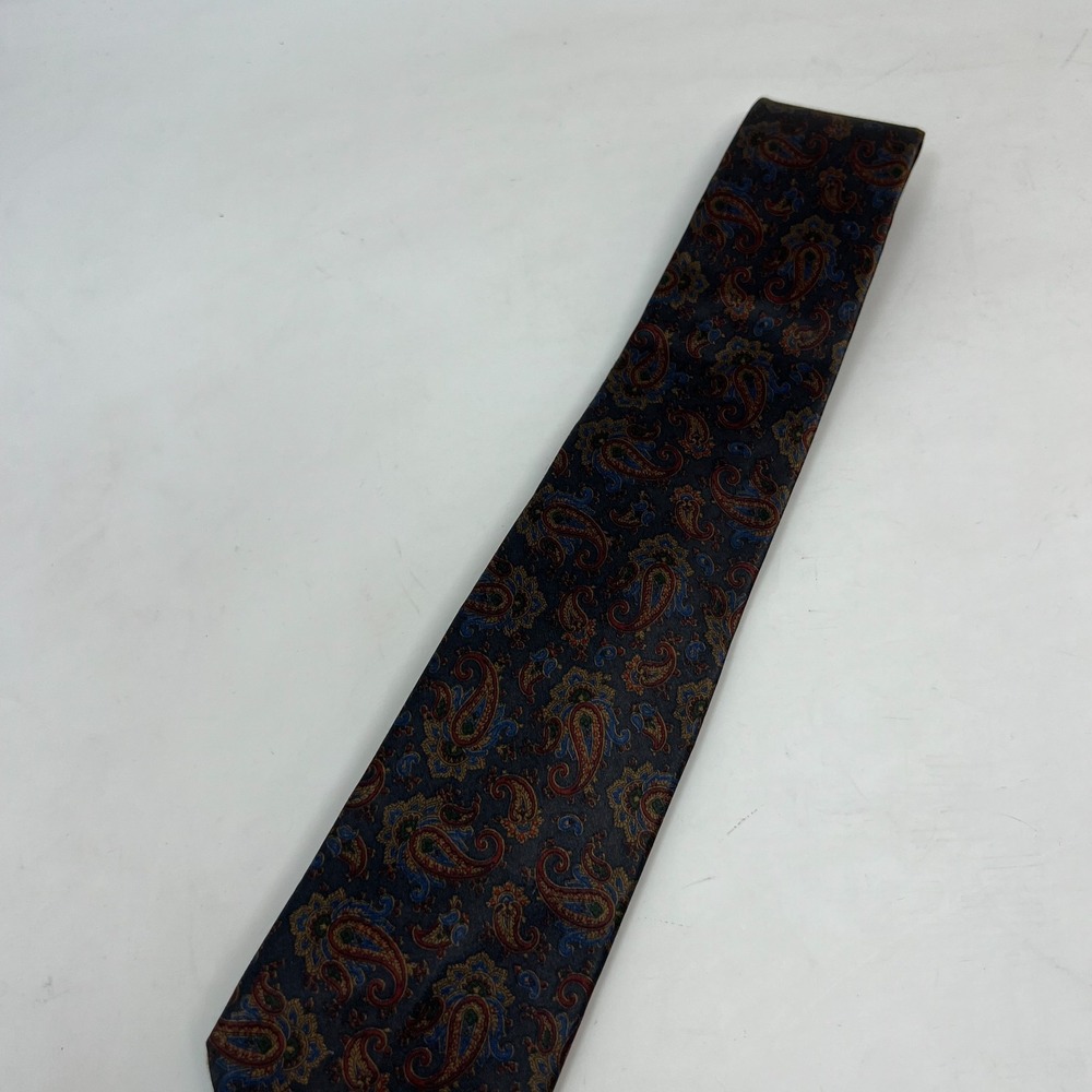 Oscar de la Renta Silk Men's Tie Paisley Lightweight Mulitcolor Hand-Sewn - Picture 11 of 11